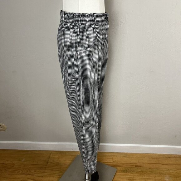 Urban Outfitters Silence Noise Gingham Black Plaid Tapered Trousers Pants Size 4 - Picture 7 of 13